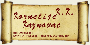 Kornelije Kaznovac vizit kartica